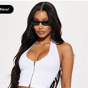 White fashion nova shirt a lil yellow around the collar but never worn